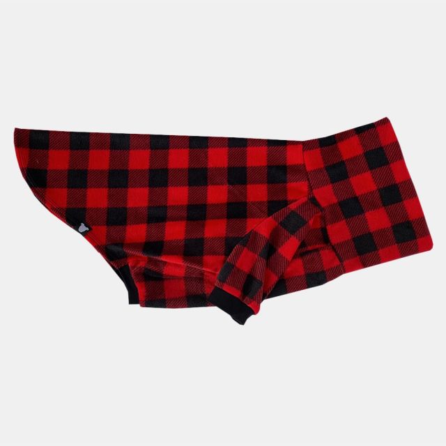 Buffalo Plaid Fleece Dog Sweater - Image 3
