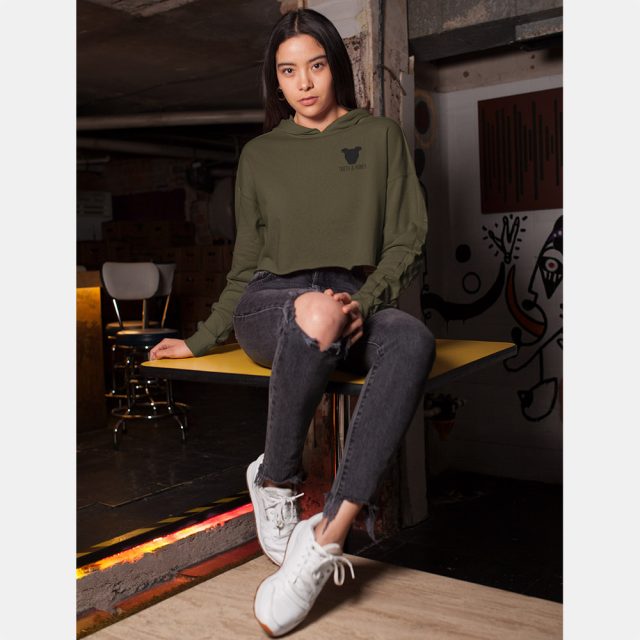 Embroidered Logo Crop Hoodie (made to order) - Image 2