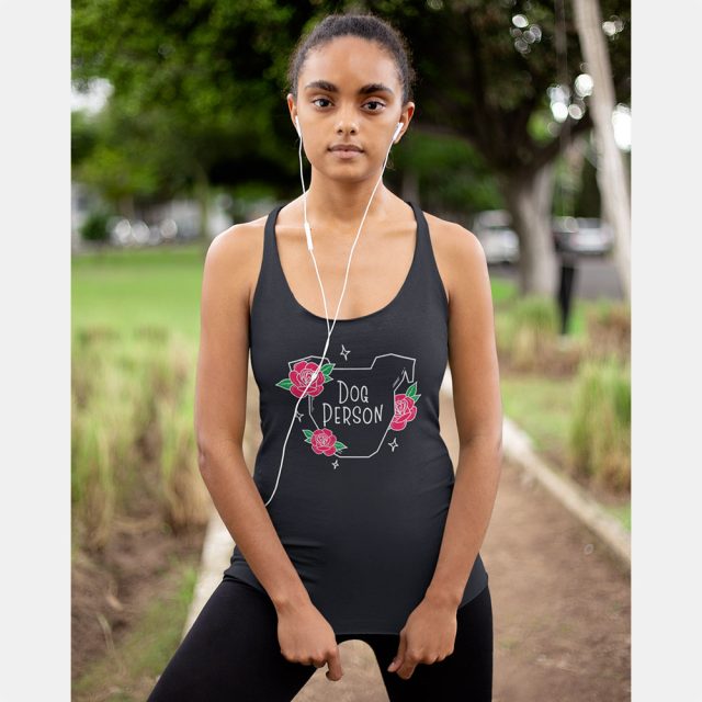 Dog Person Women's Racerback Tank (made to order) - Image 2