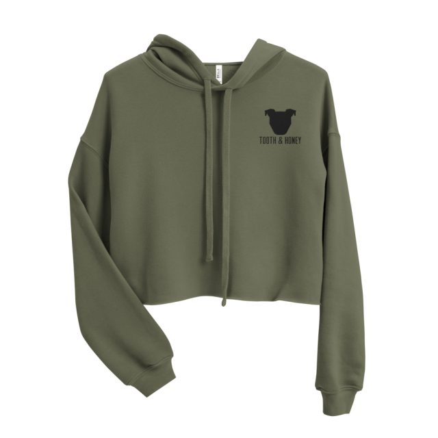 Embroidered Logo Crop Hoodie (made to order)