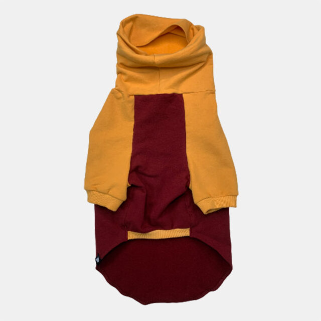 Maroon I Mustard Color Block Dog Sweater - Image 2