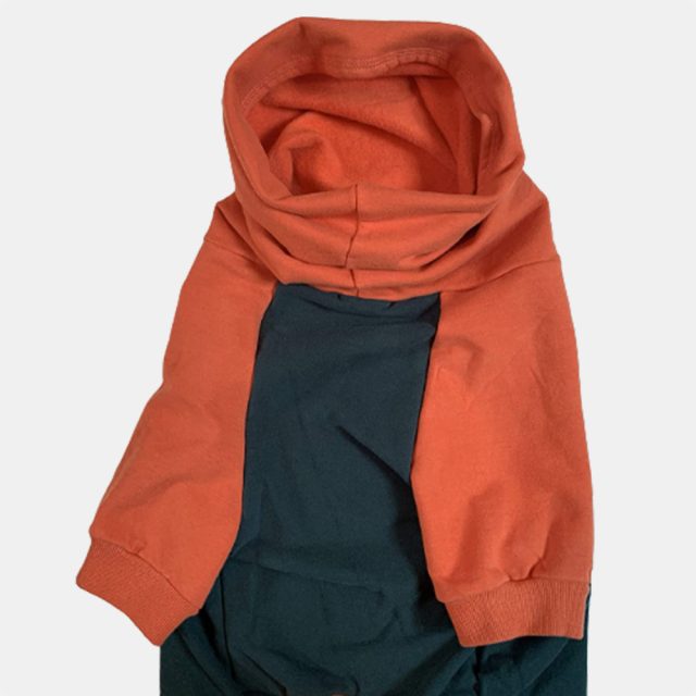 Orange I Green Color Block Dog Sweater - Image 5