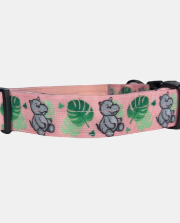 Pink-Hippo-1.5'-Wide-Padded-Buckle-Collar-3