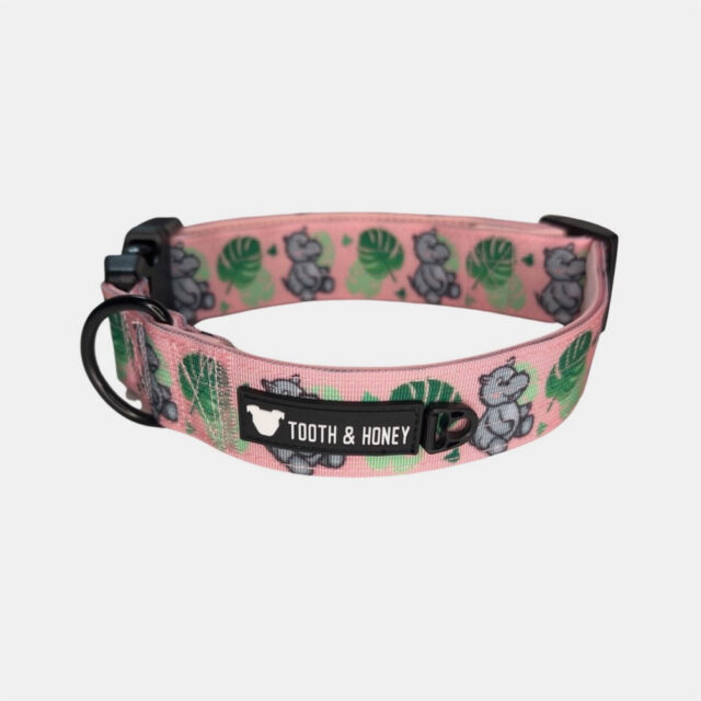 Pink Hippo 1.5" Wide Padded Buckle Collar - Image 7