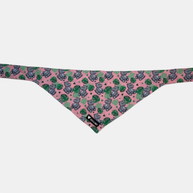 Pink Hippo Reversible Dog Bandana - Image 4