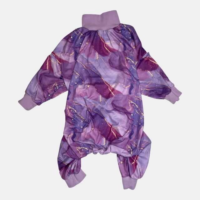 Marbled Lightweight Dog Pajama | Purple