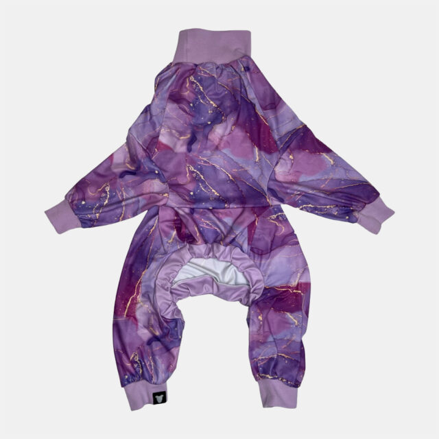 Marbled Lightweight Dog Pajama | Purple - Image 5