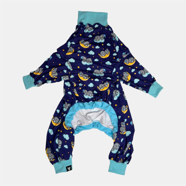 Sleepy Hippo Lightweight Dog Pajamas | Blue - Image 5