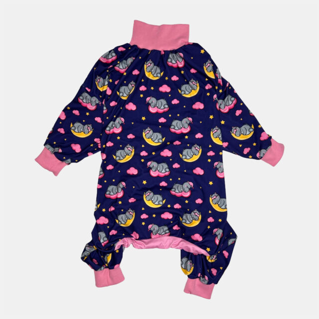 Sleepy Hippo Lightweight Dog Pajamas | Pink