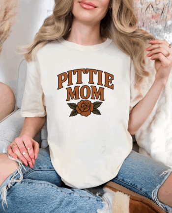 Pittie Mom T-Shirt Comfort Colors Dog Lover Tee