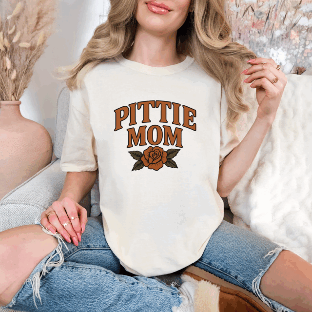 Pittie Mom T-Shirt Comfort Colors Dog Lover Tee