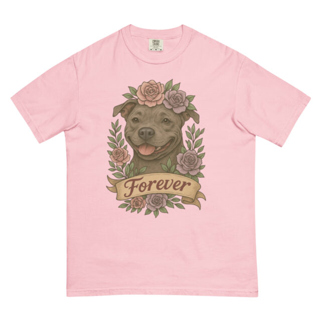 Forever Pitbull Shirt- Comfort Colors Flower Crown Dog Tee - Image 7
