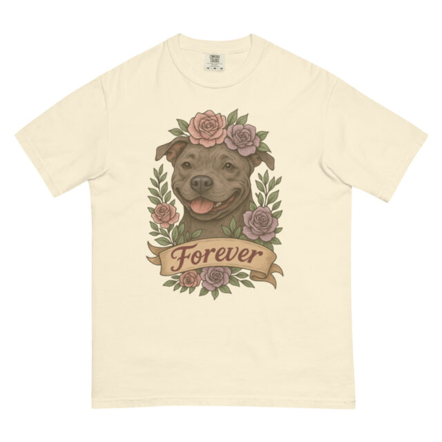 Forever Pitbull Shirt- Comfort Colors Flower Crown Dog Tee - Image 8