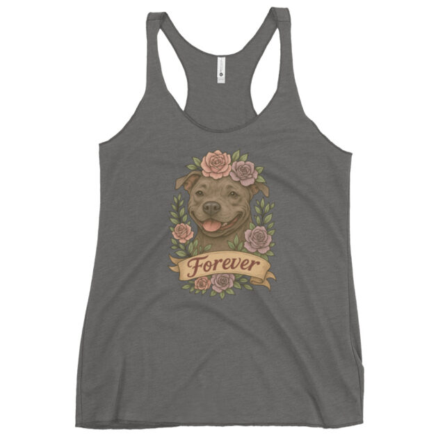 Forever Pitbull Tank- Flower Crown Dog Tee - Image 4