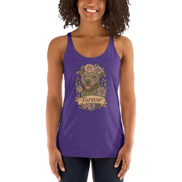 Forever Pitbull Tank- Flower Crown Dog Tee - Image 2
