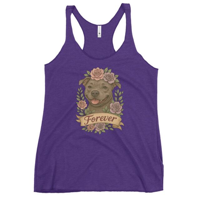 Forever Pitbull Tank- Flower Crown Dog Tee - Image 3