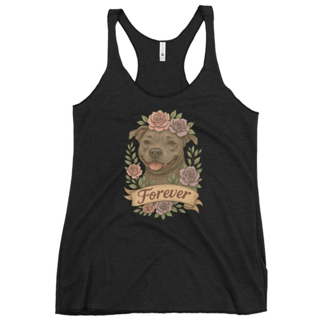 Forever Pitbull Tank- Flower Crown Dog Tee