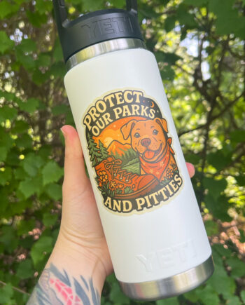 Protect Our Parks & Pitties | Die-Cut Vinyl Dog Sticker