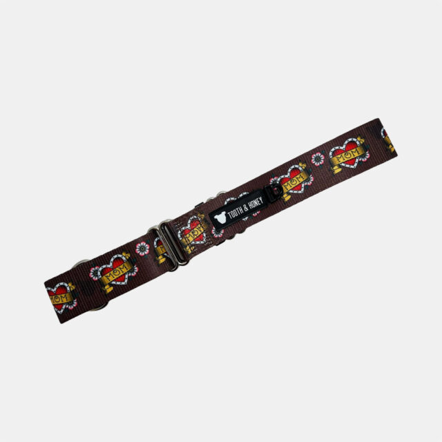 Tattoo Heart “Mom” Martingale Collar – 1.5” Wide