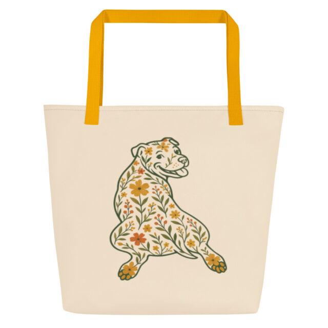 Floral Splooting Pittie Tote Bag - Image 5