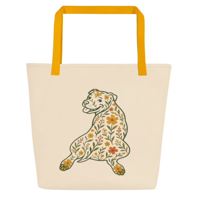 Floral Splooting Pittie Tote Bag - Image 4