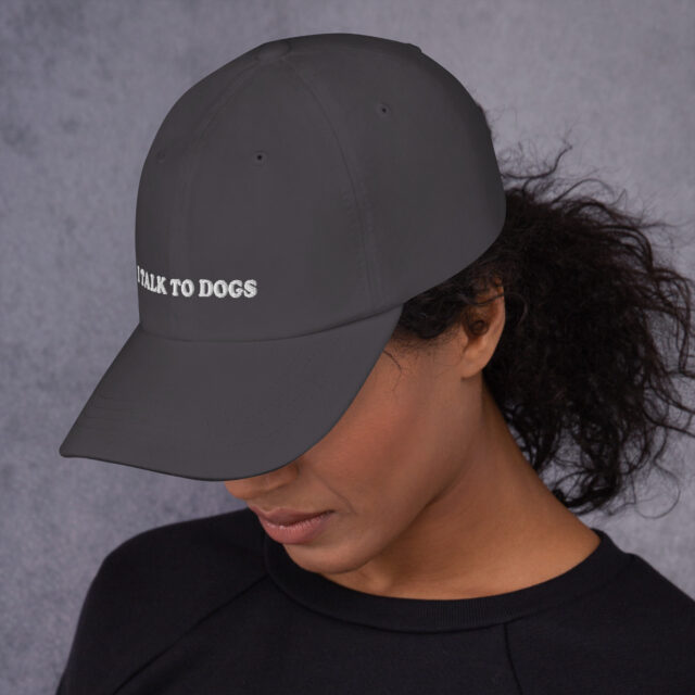 I Talk To Dogs Dad Hat | Embroidered Adjustable Hat - Image 14