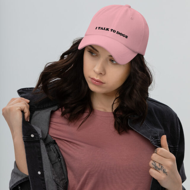 I Talk To Dogs Dad Hat | Embroidered Adjustable Hat - Image 9
