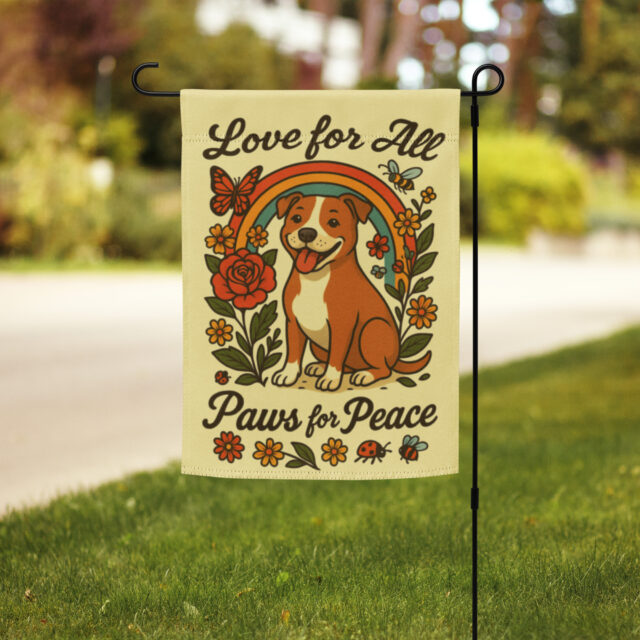 Pitbull Rainbow Garden Flag | Love For All