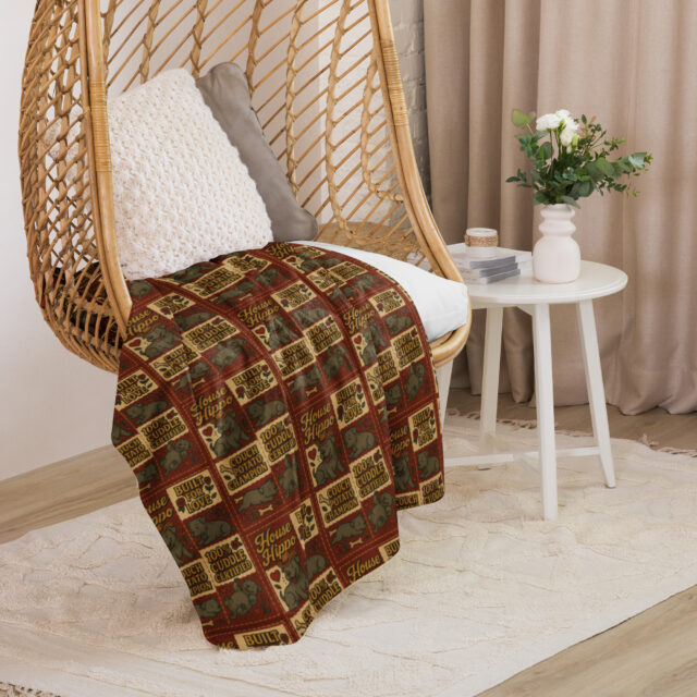 House Hippo Quilt Inspired Sherpa Blanket