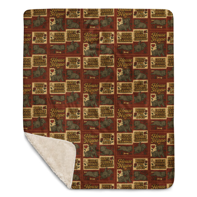 House Hippo Quilt Inspired Sherpa Blanket - Image 2