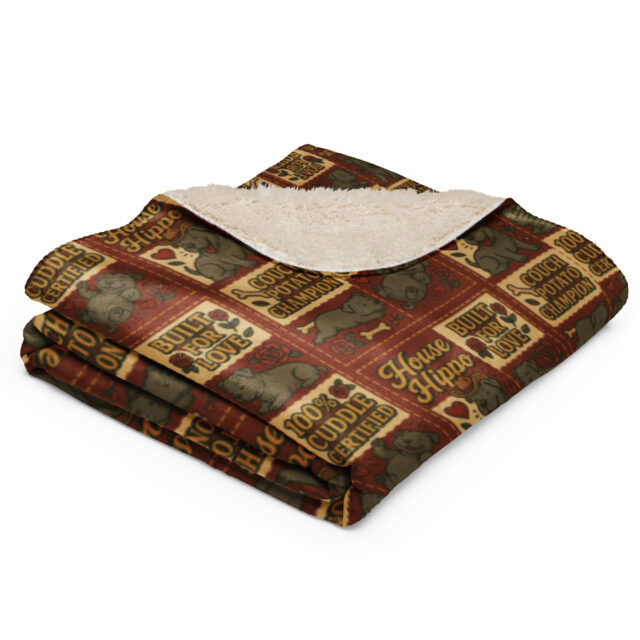 House Hippo Quilt Inspired Sherpa Blanket - Image 4