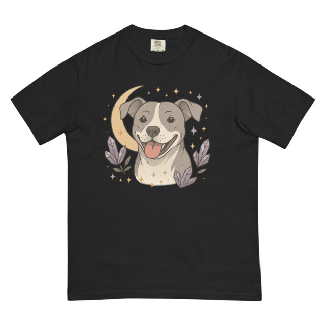 Celestial Pittie Tee- Comfort Colors Shirt | Grey Pittie - Image 2