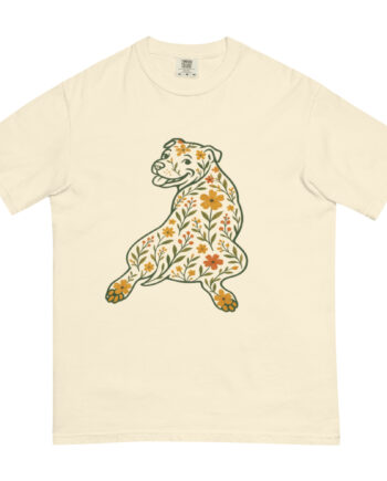 Pittie Sploot T-Shirt-Floral Pitbull Tee